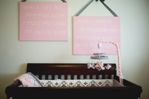 baby girl crib and decor