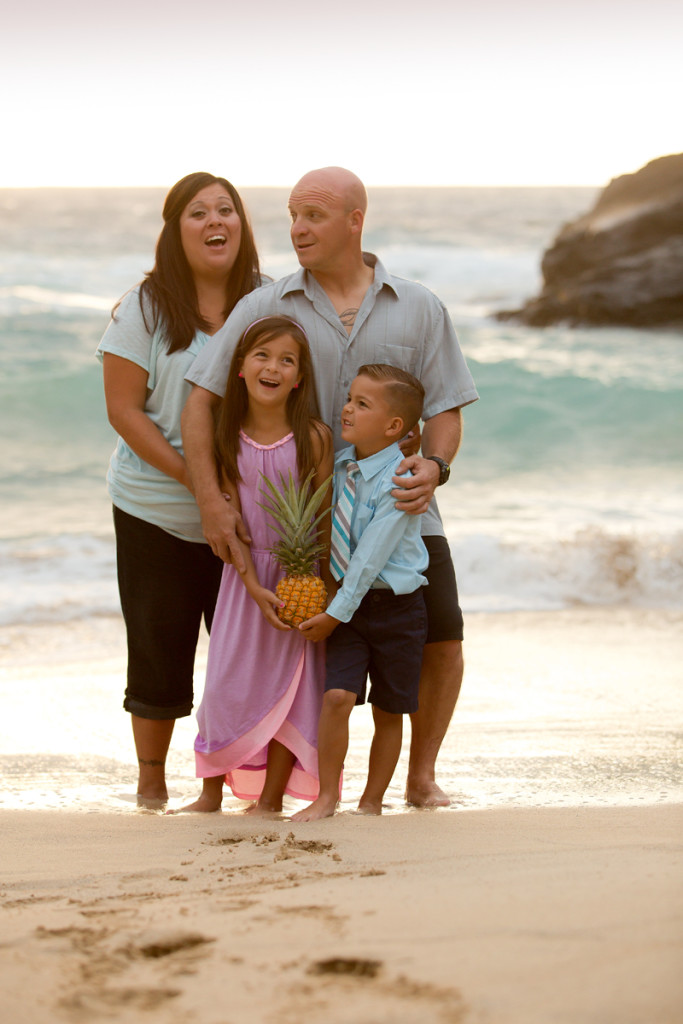 family with pineapple