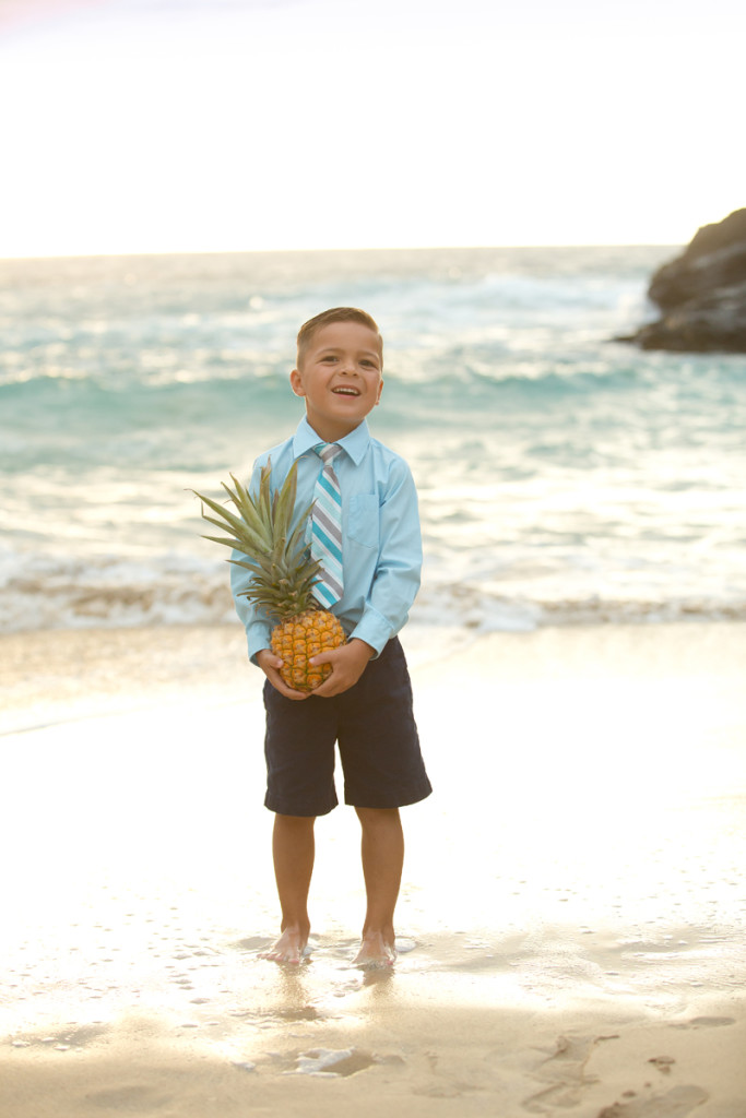 boy with pineapple