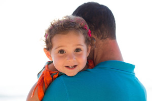 dad and daughter sun flare