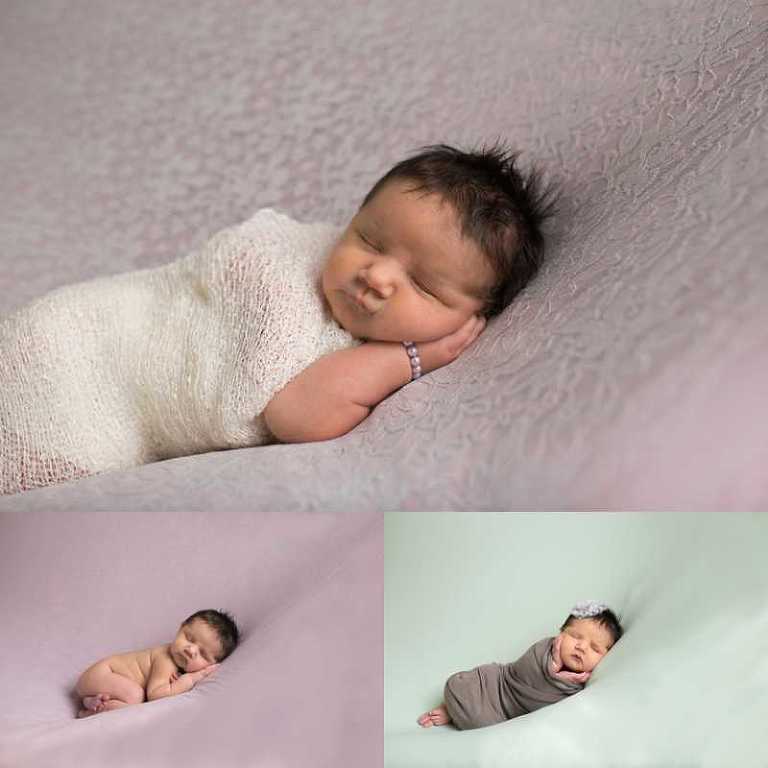 posed newborn photos on blankey backdrop
