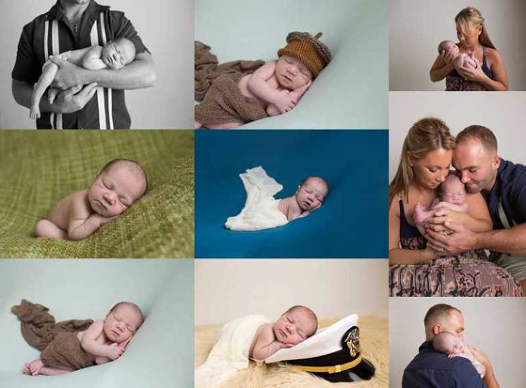 Posed Newborn Photos on Blanket Backdrop