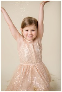 little girl gold glitter