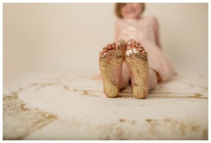 little girl gold glitter