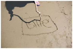 words on the beach