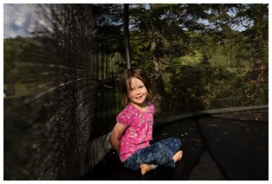 girl on trampoline