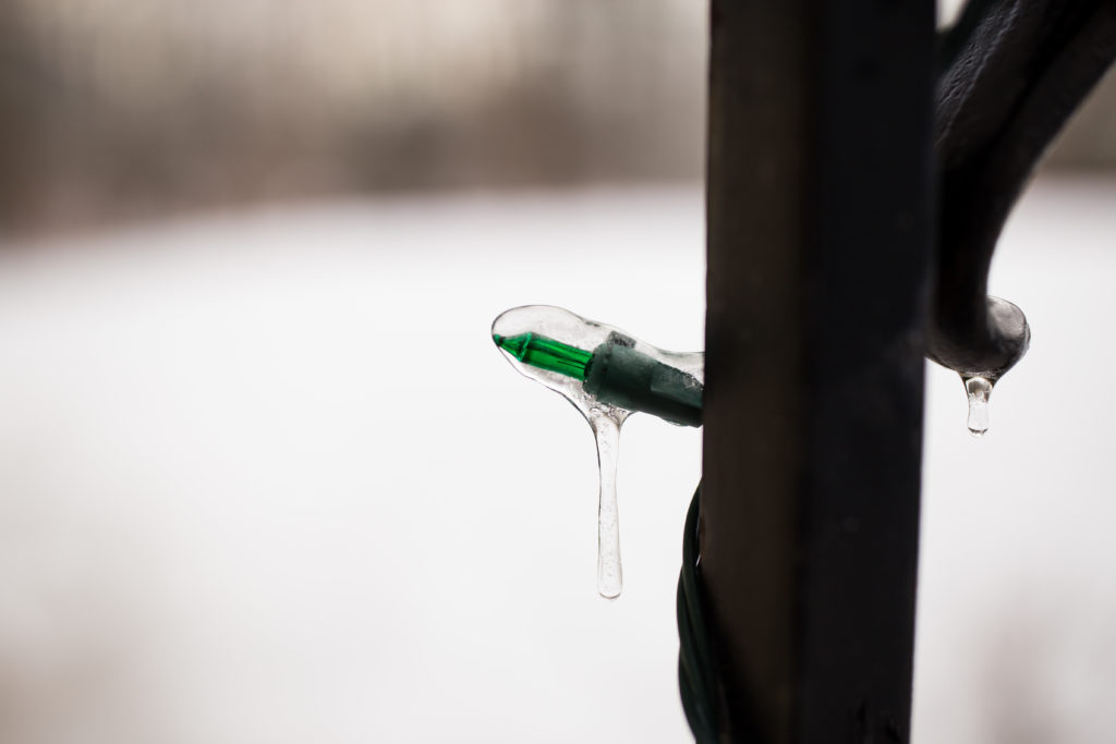 ice on christmas lights