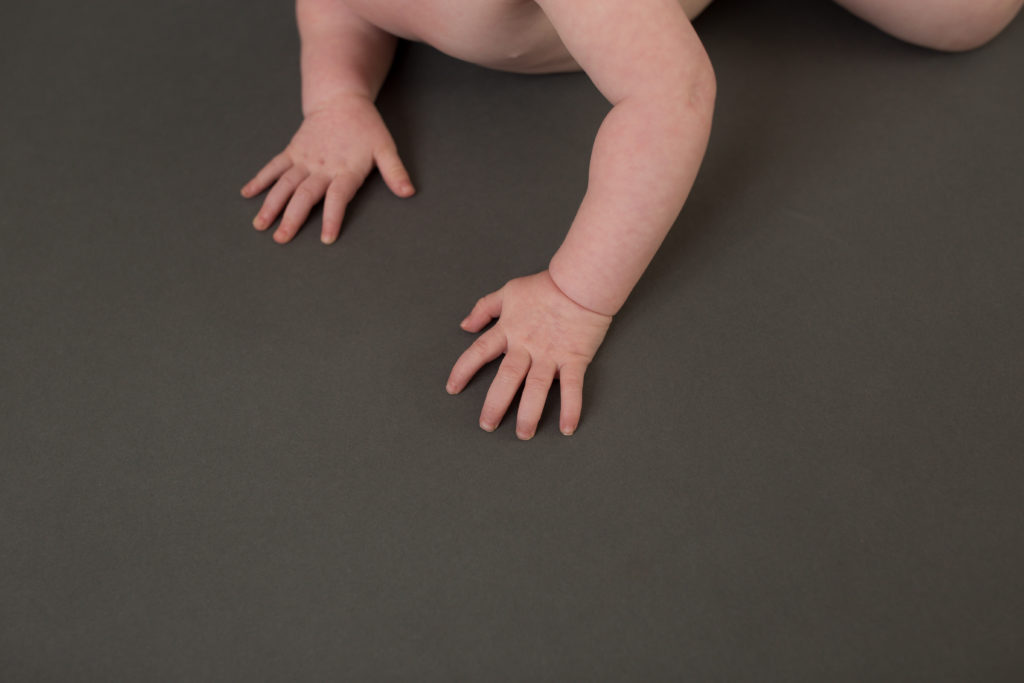 baby on gray backdrop