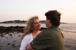 husband and wife of the beach at lands maine