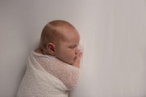 maine baby posed on white backdrop