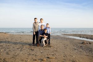 dad with boys at silver sands