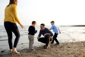 family playing together at silver sands