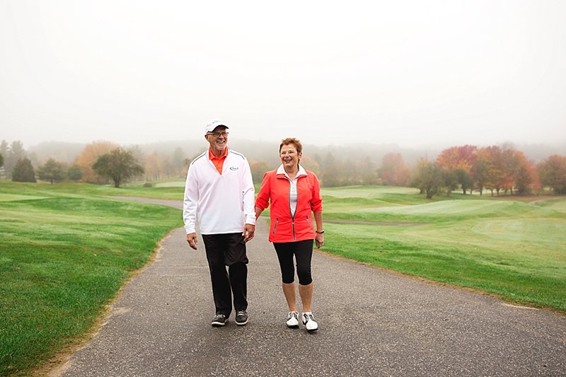 walking through golf course