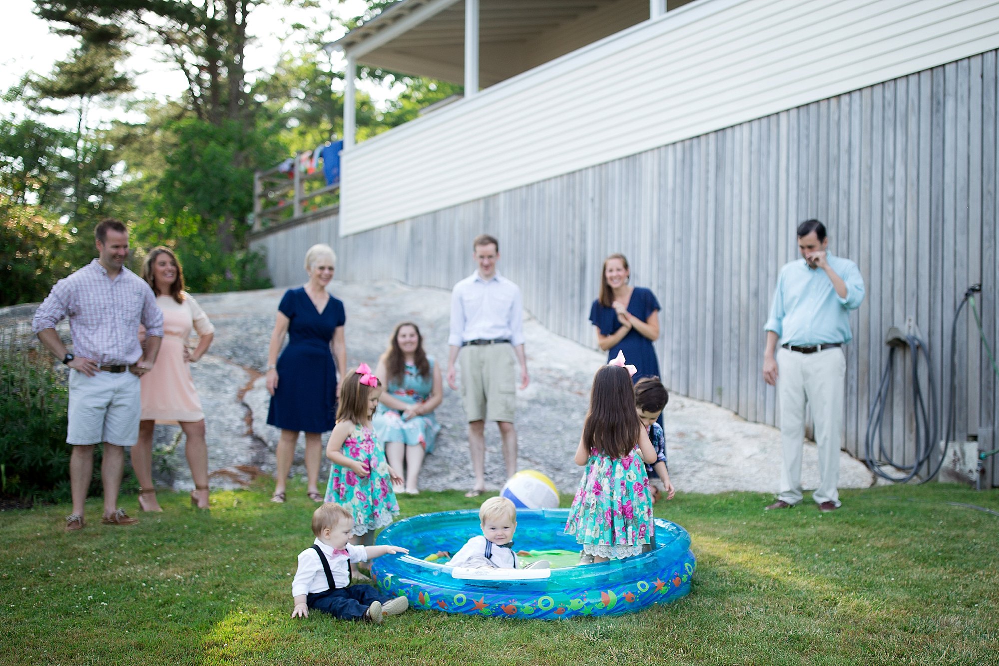 family in vacation home in boothbay maine