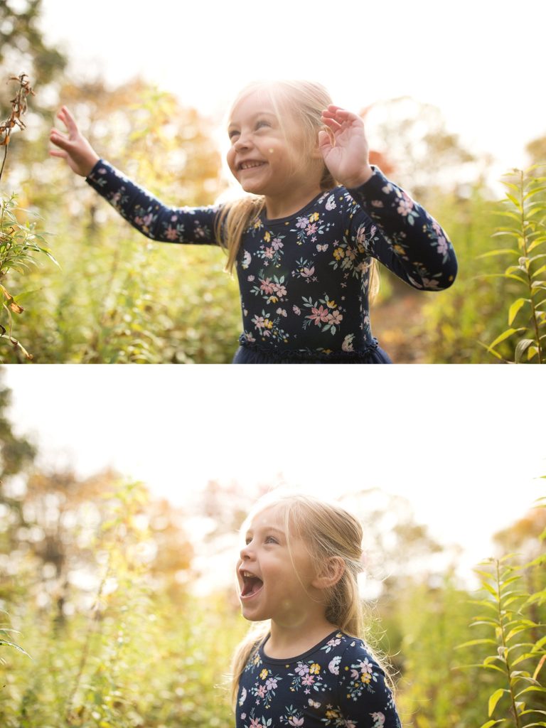 Girl plays at park
