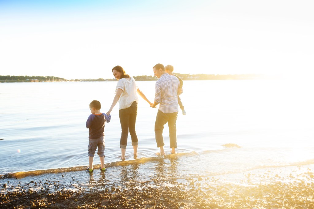 family at the beach